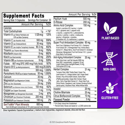 Immuno 150, Immune Support Supplement, Packed with 70 Plant Minerals, 13 Essential Vitamins and 68 Additional Nutrients-150 Vegetable Capsules- Immune Boost for All Age Groups IMMUNO 150