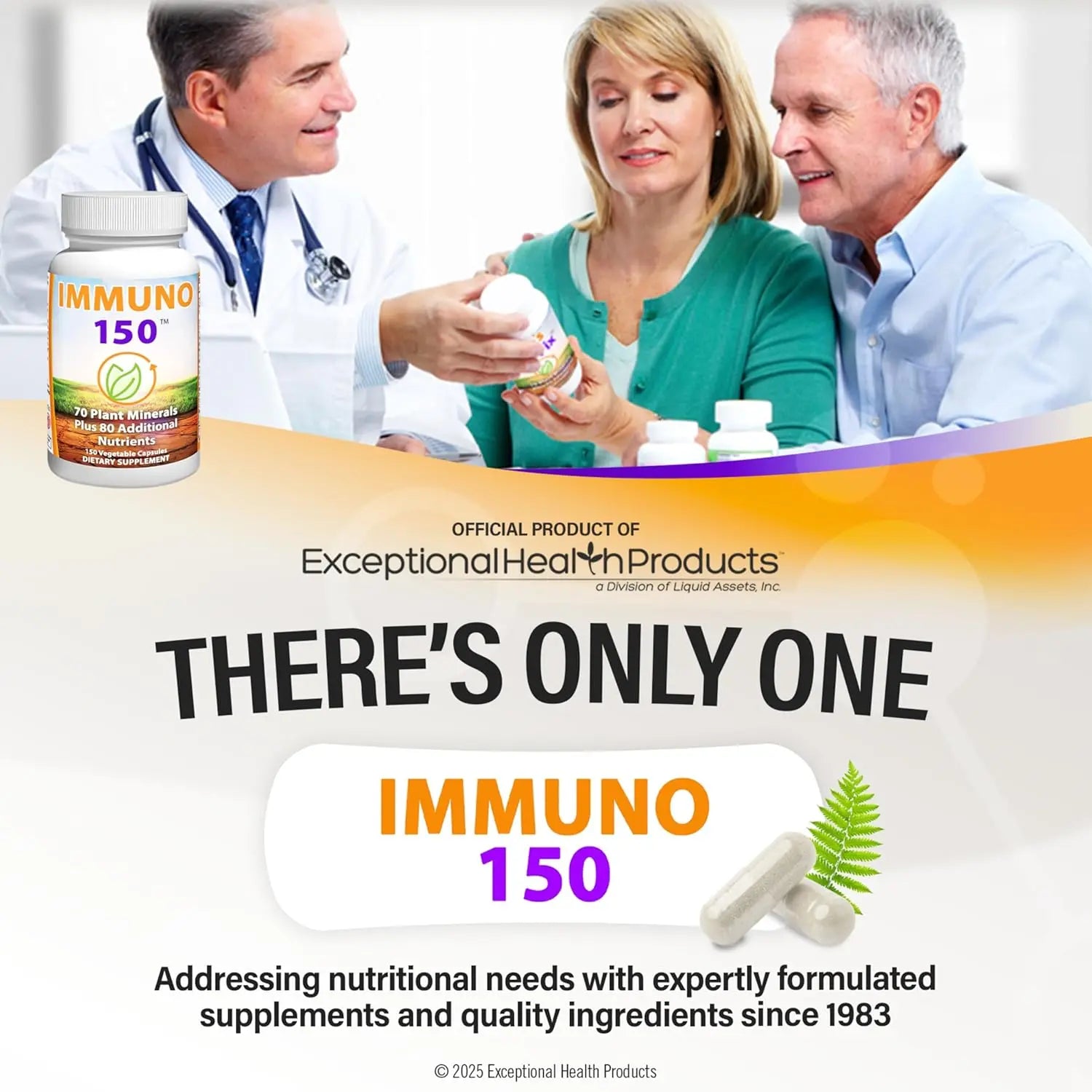 Immuno 150, Immune Support Supplement, Packed with 70 Plant Minerals, 13 Essential Vitamins and 68 Additional Nutrients-150 Vegetable Capsules- Immune Boost for All Age Groups IMMUNO 150